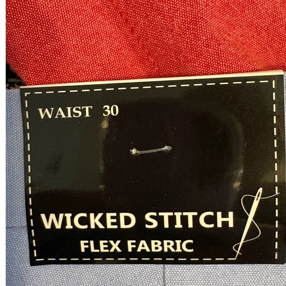 Lot of 2‎ Wicked Stitch Mens Flex Fabric Shorts Size 30 Light Blue & Red NWT